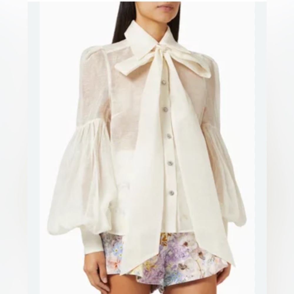 NWT Zimmermann Dancer Tie Neck Blouse💋